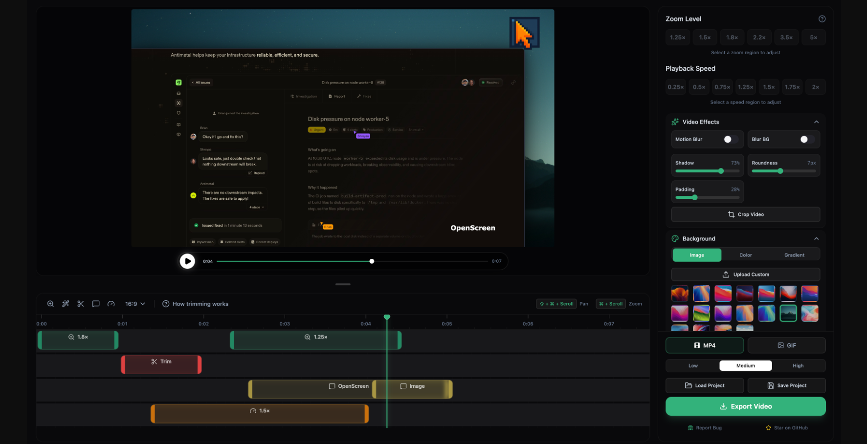 OpenScreen 界面预览