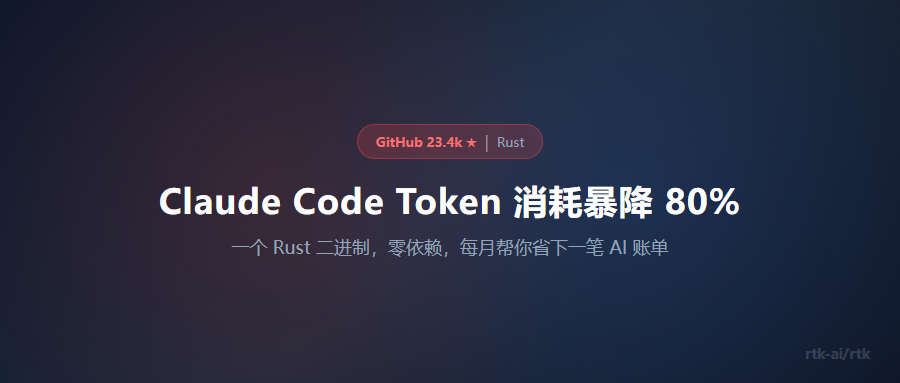 近 2.5 万 Star！Claude Code 每月省下 80% Token，这个 Rust 工具太狠了