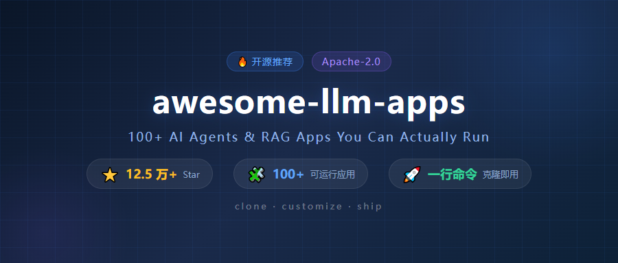 12.5 万 Star！100+ 个 AI Agent 拿来就能跑，一行命令白嫖所有大模型