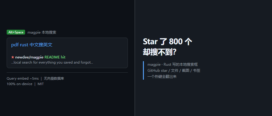 Star 了 800 个项目却搜不到，我装了个本地搜索框全翻了出来